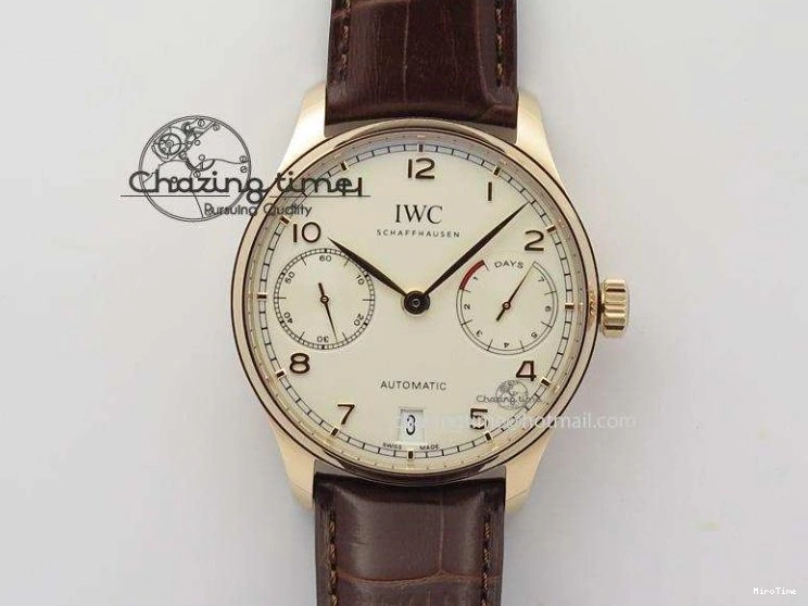 MIROTIME 0425 Portuguese IW545407 Black Dial ZF 1:1 Best Edition On Dark Blue Leather Strap DailyWear 7337